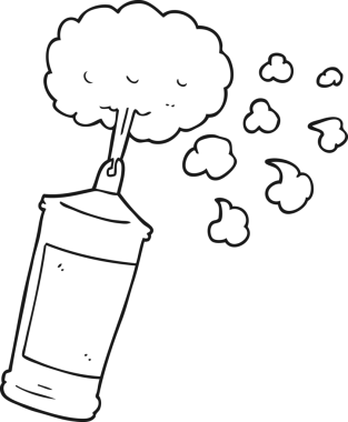 Bir insan tarafından çizilmiş krem şanti serpiştirilmiş siyah beyaz bir çizgi film.