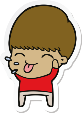 Bir insan tarafından çizilmiş sakin bir çocuğun çıkartması.