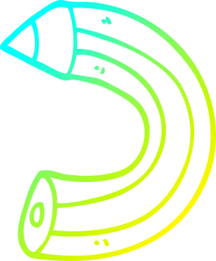 Bir insan tarafından çizilmiş karikatür renkli bir kalemin soğuk gradyan çizimi