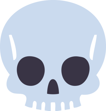 Bir insan tarafından çizilmiş tuhaf bir kafatası.