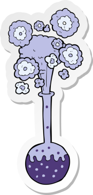 Bir insan tarafından çizilmiş bir karikatür bilim deneyinin çıkartması.