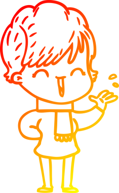 Bir insan tarafından çizilmiş gülen bir karikatür çizimi.