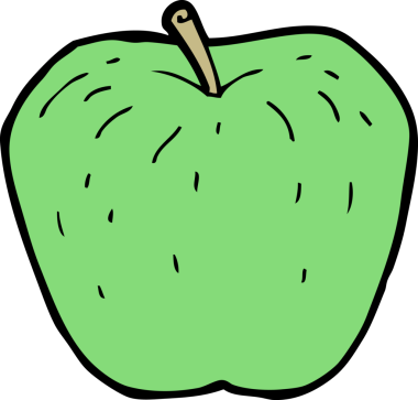 bir insan tarafından çizilmiş elma karikatürü