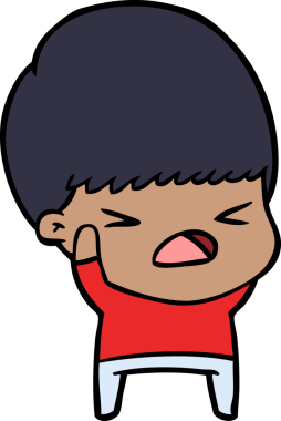 Çizgi film bir insan tarafından çizilmiş stresli adam