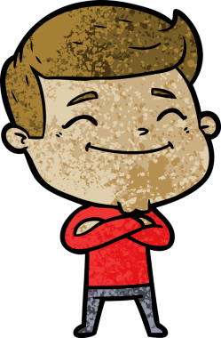 Bir insan tarafından çizilmiş mutlu çizgi film adamı.