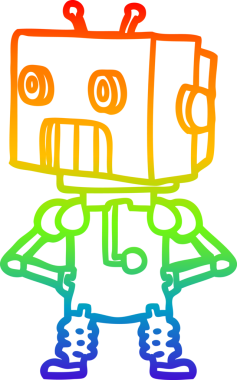 gökkuşağı gradyan çizgisi bir insan tarafından çizilmiş robot çizgi