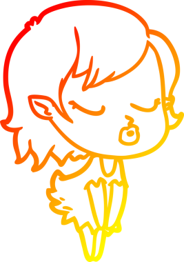 Bir insan tarafından çizilmiş sevimli bir vampir kız çizgi çizimi.