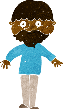 Bir insan tarafından çizilmiş mutlu bir adam.