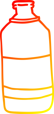 Bir insan tarafından çizilmiş eski yeşil bir şişenin sıcak çizgi çizimi