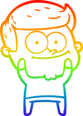 Bir insan tarafından çizilmiş mutlu bir adamın çizgi çizimi.