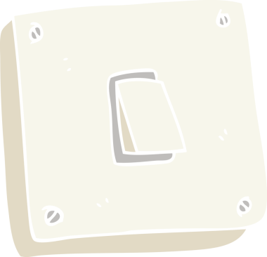 Bir insan tarafından çizilen ışık düğmesinin düz renk çizimi