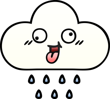 Bir insan tarafından çizilen yağmur bulutunun gölgeli çizimi