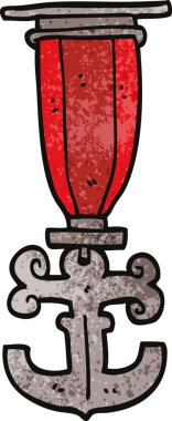 Bir insan tarafından çizilmiş karalama denizci madalyası.