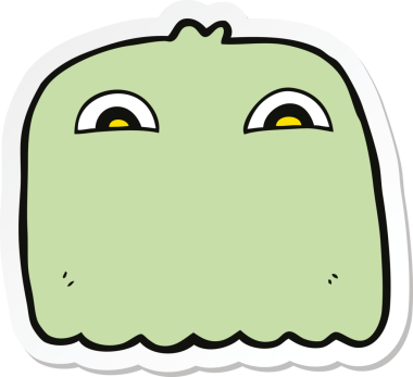 Bir insan tarafından çizilmiş bir hayaletin çıkartması.