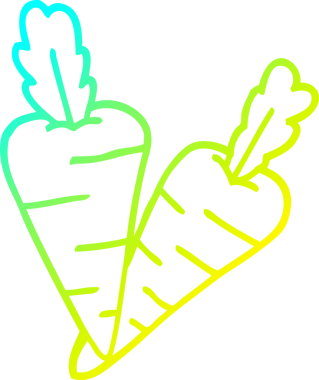 Bir insan tarafından çizilmiş organik havuç karikatürü.