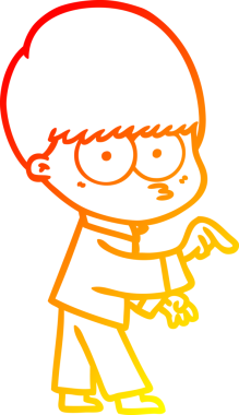 Bir insan tarafından çizilmiş gergin bir çizgi film çocuğunun çizimi.