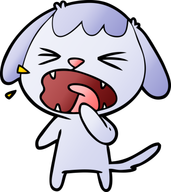 Bir insan tarafından çizilmiş şirin bir köpek havlaması.