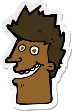 Bir insan tarafından çizilmiş mutlu adam yüzü.