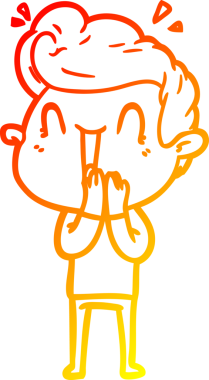 Bir insan tarafından çizilmiş, heyecanlı bir çizgi film çizimi.