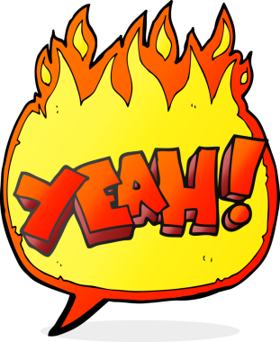 Evet! Bir insan tarafından çizilmiş serbest konuşma balonu karikatürü.