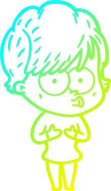 Bir insan tarafından çizilmiş bir karikatür kadın çizimi.