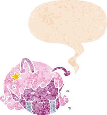 Uzaylı çizgi film kızı suratını ağlatacak bir insan tarafından çizilmiş grunge dertli retro tarzı ile.