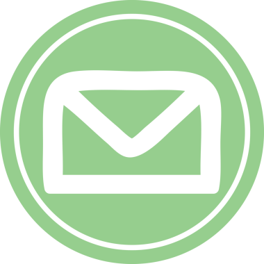 bir insan tarafından çizilmiş zarf harfi dairesel simgesi