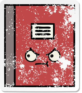 Bir insan tarafından çizilmiş şirin bir çizgi roman çıkartması.