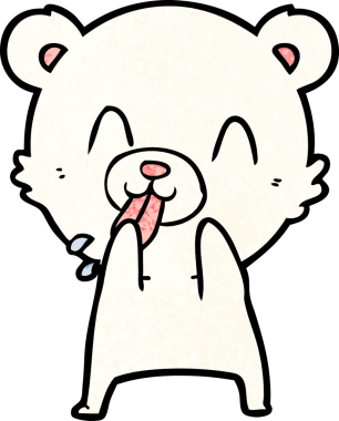 Bir insan tarafından çizilmiş kutup ayısı karikatürü