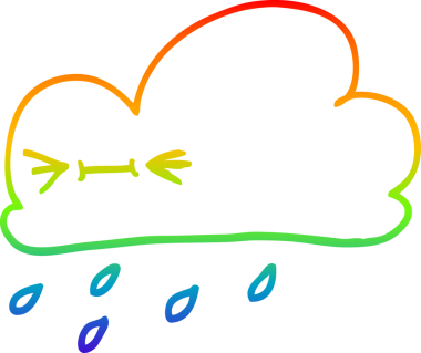 gökkuşağı gradyanı çizimi mutlu gri bulut bir insan tarafından çizilmiş