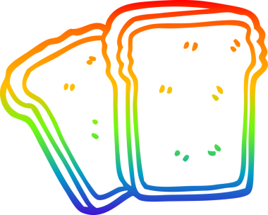 gökkuşağı gradyan çizgi çizimi bir insan tarafından çizilmiş bir tost.