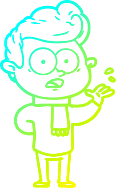 Bir insan tarafından çizilmiş soğuk çizgi çizgi film karakteri.