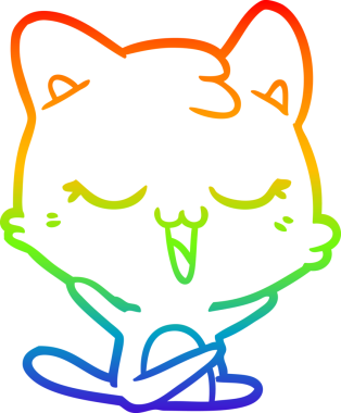 gökkuşağı gradyanı çizimi bir insan tarafından çizilmiş çizgi film kedisi