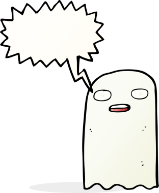 Bir insan tarafından çizilmiş komik bir çizgi film hayaleti.