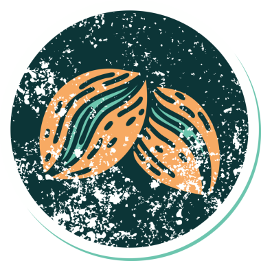 Bir insan tarafından çizilmiş kahve çekirdeğinin sembolik dövmeli görüntüsü.