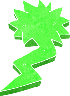 bir insan tarafından çizilmiş karikatür yıldırım sembolü