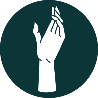 Bir insan tarafından çizilmiş bir elin ikonik dövme şekli