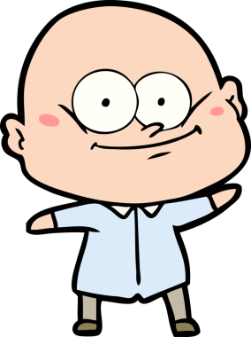 Bir insan tarafından çizilmiş kel bir adam.