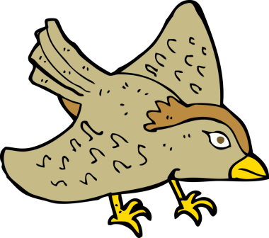 Bir insan tarafından çizilmiş bahçe kuşu.