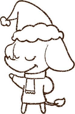 Bir insan tarafından çizilmiş Noel Fili Kömürü