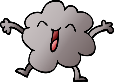 karikatür mutlu gri bulut bir insan tarafından çizilmiş