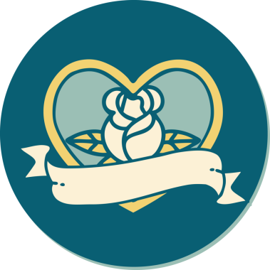 Bir insan tarafından çizilmiş, geleneksel kalp şeklinde dövme çıkartması.