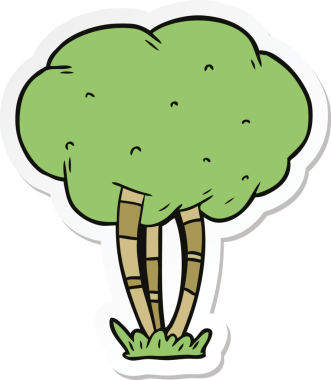 Bir insan tarafından çizilmiş karikatür ağacının çıkartması.