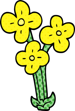 Bir insan tarafından çizilmiş bir demet çiçek.