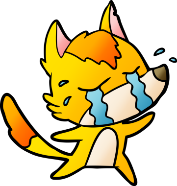 Bir insan tarafından çizilmiş tilki çizgi film karakteri