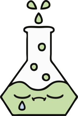 Bir insan tarafından çizilmiş bir deney şişesi çizimi.