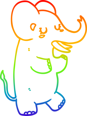 gökkuşağı gradyanı bir insan tarafından çizilmiş bir fil çizimi