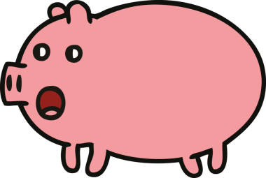 Bir insan tarafından çizilmiş şirin bir domuz çizgi filmi.