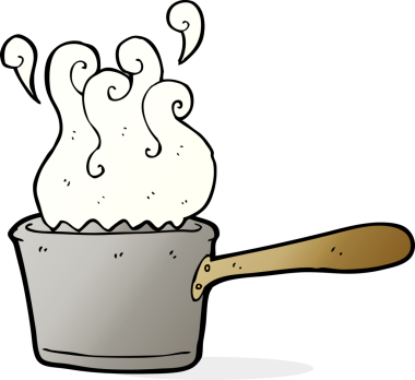 Bir insan tarafından çizilmiş bir mutfak tavası.