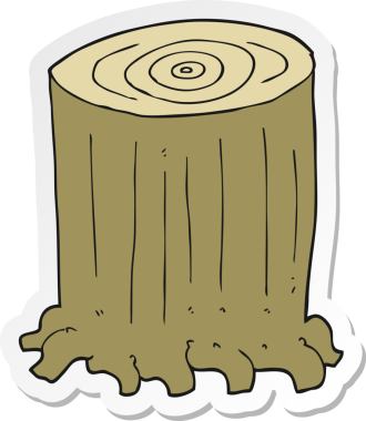 Bir insan tarafından çizilmiş ağaç kütüğünün çıkartması.